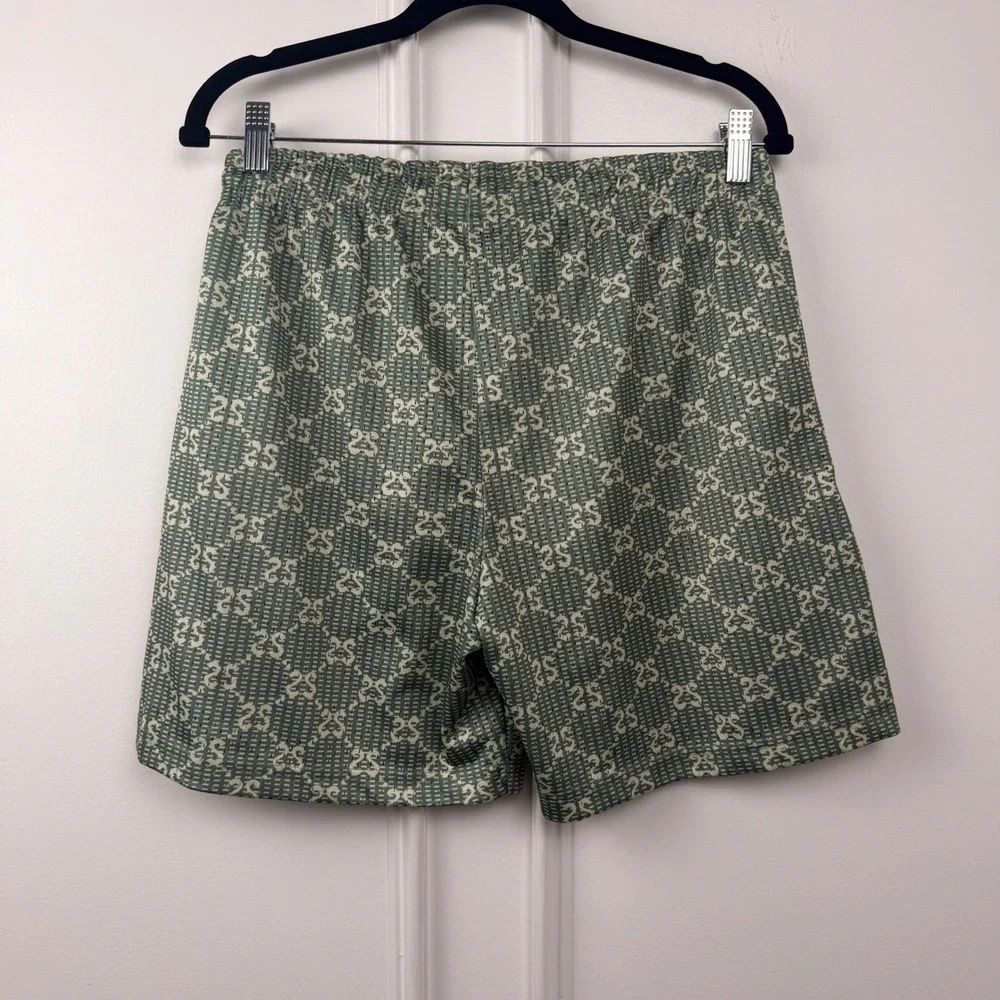 Street Market Supply SMS Monogram Mesh Shorts Mens Small Sage Green Streetwear